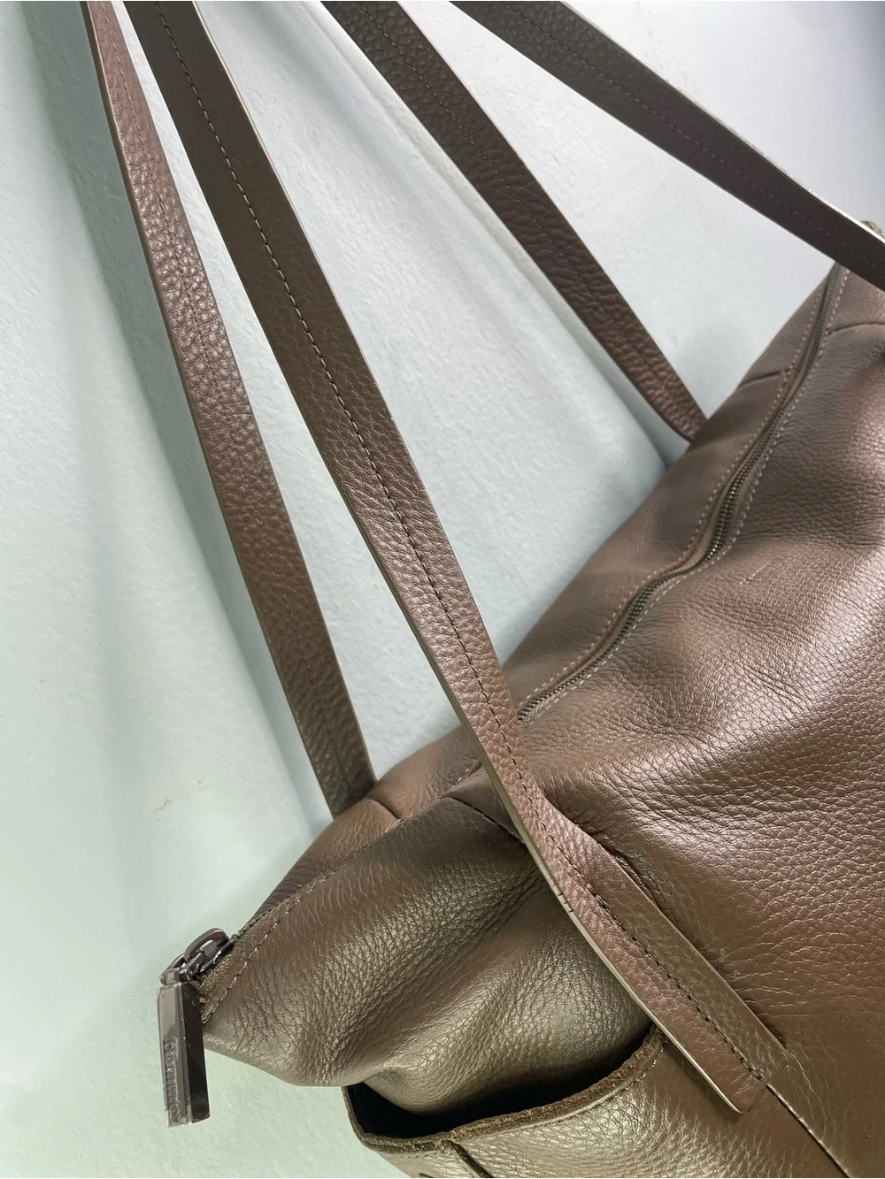 Hammitt Pebbled Leather Shoulder Bag in Tan